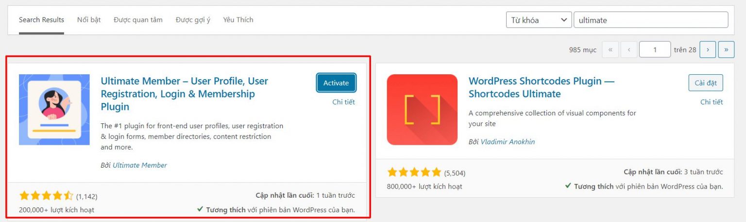 Sử dụng plugin Ultimate Member