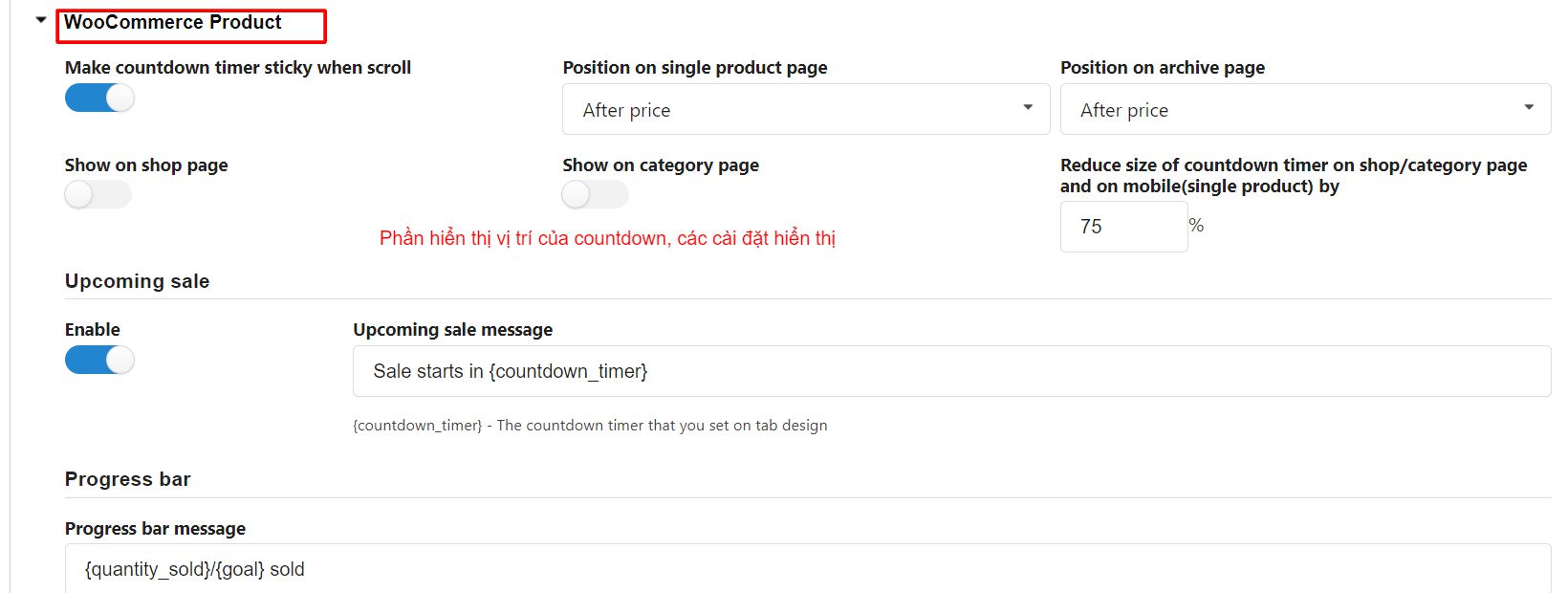 Tạo bộ đếm ngược sản phẩm WooCommerce WordPress