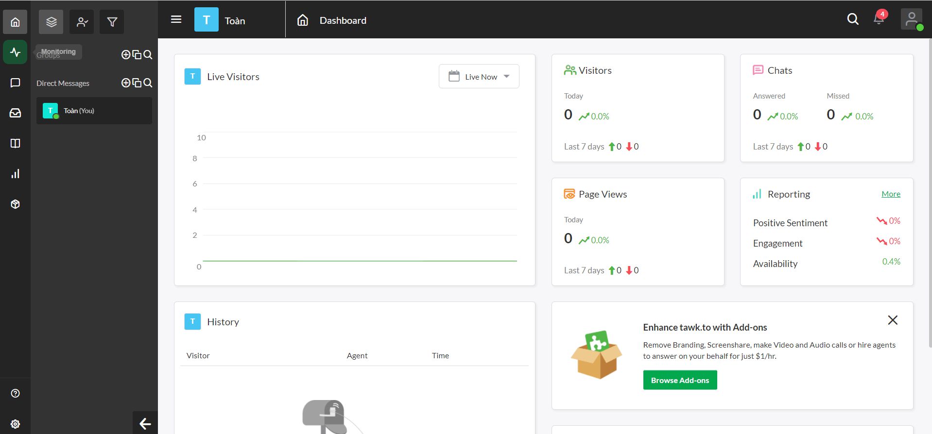 Thêm Live Chat cho WordPress với tawk.to