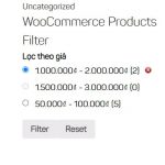 Lọc sản phẩm theo khoảng giá Woocommerce