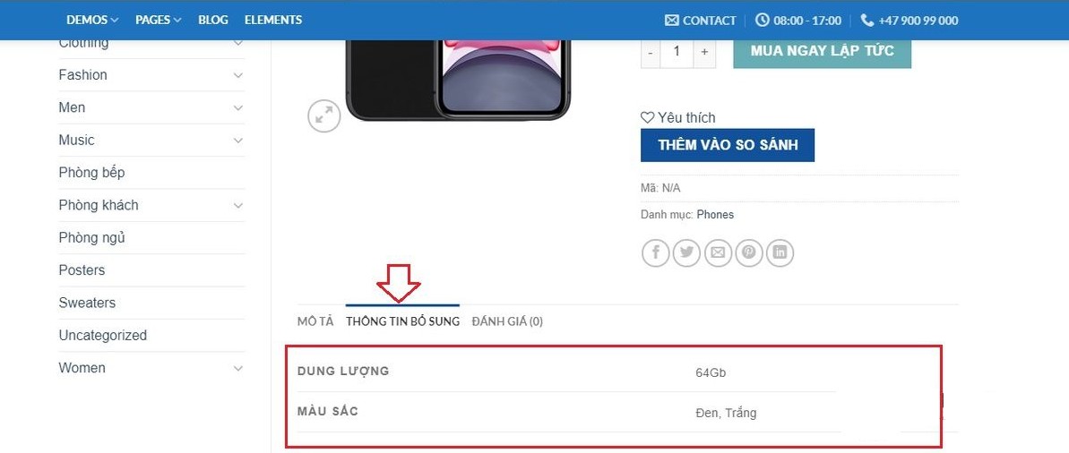 Xoá tab Thông tin bổ sung trong WooCommerce